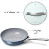 imageCaraway Nonstick Ceramic Mini Fry Pan With Glass Lid 105 qt 8quot  Non Toxic PTFE ampamp PFOA Free  Oven Safe ampamp Compatible with All Stovetops Gas Electric ampamp Induction  CreamNavy