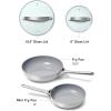 imageCaraway Nonstick Ceramic Mini Fry Pan With Glass Lid 105 qt 8quot  Non Toxic PTFE ampamp PFOA Free  Oven Safe ampamp Compatible with All Stovetops Gas Electric ampamp Induction  CreamGray