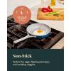 imageCaraway Nonstick Ceramic Mini Fry Pan With Glass Lid 105 qt 8quot  Non Toxic PTFE ampamp PFOA Free  Oven Safe ampamp Compatible with All Stovetops Gas Electric ampamp Induction  CreamWhite