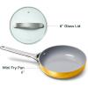 imageCaraway Nonstick Ceramic Mini Fry Pan With Glass Lid 105 qt 8quot  Non Toxic PTFE ampamp PFOA Free  Oven Safe ampamp Compatible with All Stovetops Gas Electric ampamp Induction  CreamMarigold