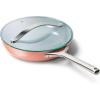 imageCaraway Nonstick Ceramic Mini Fry Pan With Glass Lid 105 qt 8quot  Non Toxic PTFE ampamp PFOA Free  Oven Safe ampamp Compatible with All Stovetops Gas Electric ampamp Induction  CreamPerracotta