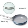 imageCaraway Nonstick Ceramic Mini Fry Pan With Glass Lid 105 qt 8quot  Non Toxic PTFE ampamp PFOA Free  Oven Safe ampamp Compatible with All Stovetops Gas Electric ampamp Induction  CreamNavy