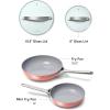 imageCaraway Nonstick Ceramic Mini Fry Pan With Glass Lid 105 qt 8quot  Non Toxic PTFE ampamp PFOA Free  Oven Safe ampamp Compatible with All Stovetops Gas Electric ampamp Induction  CreamPerracotta