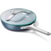 imageCaraway Nonstick Ceramic Mini Fry Pan With Glass Lid 105 qt 8quot  Non Toxic PTFE ampamp PFOA Free  Oven Safe ampamp Compatible with All Stovetops Gas Electric ampamp Induction  CreamNavy