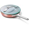 imageCaraway Nonstick Ceramic Mini Fry Pan With Glass Lid 105 qt 8quot  Non Toxic PTFE ampamp PFOA Free  Oven Safe ampamp Compatible with All Stovetops Gas Electric ampamp Induction  CreamPerracotta