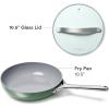 imageCaraway Nonstick Ceramic Mini Fry Pan With Glass Lid 105 qt 8quot  Non Toxic PTFE ampamp PFOA Free  Oven Safe ampamp Compatible with All Stovetops Gas Electric ampamp Induction  CreamSage