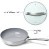 imageCaraway Nonstick Ceramic Mini Fry Pan With Glass Lid 105 qt 8quot  Non Toxic PTFE ampamp PFOA Free  Oven Safe ampamp Compatible with All Stovetops Gas Electric ampamp Induction  CreamGray
