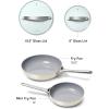 imageCaraway Nonstick Ceramic Mini Fry Pan With Glass Lid 105 qt 8quot  Non Toxic PTFE ampamp PFOA Free  Oven Safe ampamp Compatible with All Stovetops Gas Electric ampamp Induction  CreamCream