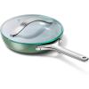 imageCaraway Nonstick Ceramic Mini Fry Pan With Glass Lid 105 qt 8quot  Non Toxic PTFE ampamp PFOA Free  Oven Safe ampamp Compatible with All Stovetops Gas Electric ampamp Induction  CreamSage