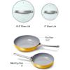 imageCaraway Nonstick Ceramic Mini Fry Pan With Glass Lid 105 qt 8quot  Non Toxic PTFE ampamp PFOA Free  Oven Safe ampamp Compatible with All Stovetops Gas Electric ampamp Induction  CreamMarigold
