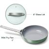 imageCaraway Nonstick Ceramic Mini Fry Pan With Glass Lid 105 qt 8quot  Non Toxic PTFE ampamp PFOA Free  Oven Safe ampamp Compatible with All Stovetops Gas Electric ampamp Induction  CreamSage