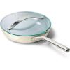 imageCaraway Nonstick Ceramic Mini Fry Pan With Glass Lid 105 qt 8quot  Non Toxic PTFE ampamp PFOA Free  Oven Safe ampamp Compatible with All Stovetops Gas Electric ampamp Induction  CreamCream