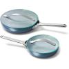 imageCaraway Nonstick Ceramic Mini Fry Pan With Glass Lid 105 qt 8quot  Non Toxic PTFE ampamp PFOA Free  Oven Safe ampamp Compatible with All Stovetops Gas Electric ampamp Induction  CreamNavy