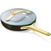 imageCaraway Nonstick Ceramic Mini Fry Pan With Glass Lid 105 qt 8quot  Non Toxic PTFE ampamp PFOA Free  Oven Safe ampamp Compatible with All Stovetops Gas Electric ampamp Induction  CreamBlack