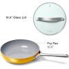 imageCaraway Nonstick Ceramic Mini Fry Pan With Glass Lid 105 qt 8quot  Non Toxic PTFE ampamp PFOA Free  Oven Safe ampamp Compatible with All Stovetops Gas Electric ampamp Induction  CreamMarigold