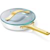 imageCaraway Nonstick Ceramic Mini Fry Pan With Glass Lid 105 qt 8quot  Non Toxic PTFE ampamp PFOA Free  Oven Safe ampamp Compatible with All Stovetops Gas Electric ampamp Induction  CreamWhite