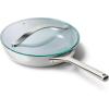 imageCaraway Nonstick Ceramic Mini Fry Pan With Glass Lid 105 qt 8quot  Non Toxic PTFE ampamp PFOA Free  Oven Safe ampamp Compatible with All Stovetops Gas Electric ampamp Induction  CreamGray