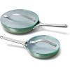 imageCaraway Nonstick Ceramic Mini Fry Pan With Glass Lid 105 qt 8quot  Non Toxic PTFE ampamp PFOA Free  Oven Safe ampamp Compatible with All Stovetops Gas Electric ampamp Induction  CreamSage