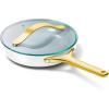 imageCaraway Nonstick Ceramic Mini Fry Pan With Glass Lid 105 qt 8quot  Non Toxic PTFE ampamp PFOA Free  Oven Safe ampamp Compatible with All Stovetops Gas Electric ampamp Induction  CreamWhite