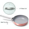 imageCaraway Nonstick Ceramic Mini Fry Pan With Glass Lid 105 qt 8quot  Non Toxic PTFE ampamp PFOA Free  Oven Safe ampamp Compatible with All Stovetops Gas Electric ampamp Induction  CreamPerracotta