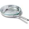 imageCaraway Stainless Steel Fry Pan With Glass Lid 105 IN  5Ply Stainless Steel Pan  Oven Safe ampamp Stovetop Agnostic  Non Toxic PTFE ampamp PFOA Free