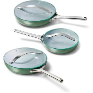 imageCaraway Nonstick Ceramic Mini Fry Pan With Glass Lid 105 qt 8quot  Non Toxic PTFE ampamp PFOA Free  Oven Safe ampamp Compatible with All Stovetops Gas Electric ampamp Induction  CreamSage