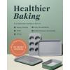 imageCaraway Mini Bakeware Set  Naturally NonStick NonToxic Ceramic Coating  Compact Baking Pans Set for Small Kitchens ampamp Ovens  Includes Baking Sheets Muffin Pan Cooling Rack ampamp Storage  CreamNavy