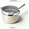 imageCaraway Nonstick 3 Qt Ceramic Sauce Pan with Lid ampamp Steamer  Non Toxic PTFE ampamp PFOA Free  Oven Safe ampamp Compatible with All Stovetops Gas Electric ampamp Induction  BlackCream
