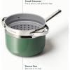 imageCaraway Nonstick 3 Qt Ceramic Sauce Pan with Lid ampamp Steamer  Non Toxic PTFE ampamp PFOA Free  Oven Safe ampamp Compatible with All Stovetops Gas Electric ampamp Induction  BlackGray