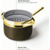 imageCaraway Nonstick 3 Qt Ceramic Sauce Pan with Lid ampamp Steamer  Non Toxic PTFE ampamp PFOA Free  Oven Safe ampamp Compatible with All Stovetops Gas Electric ampamp Induction  BlackBlack