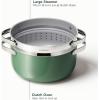 imageCaraway Nonstick Ceramic Dutch Oven Pot with Lid ampamp Steamer 65 qt 105quot  Non Toxic PTFE ampamp PFOA Free  Oven Safe ampamp Compatible with All Stovetops Gas Electric ampamp Induction  WhiteGray