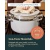 imageCaraway Nonstick Ceramic Dutch Oven Pot with Lid ampamp Steamer 65 qt 105quot  Non Toxic PTFE ampamp PFOA Free  Oven Safe ampamp Compatible with All Stovetops Gas Electric ampamp Induction  WhiteNavy