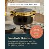 imageCaraway Nonstick Ceramic Dutch Oven Pot with Lid ampamp Steamer 65 qt 105quot  Non Toxic PTFE ampamp PFOA Free  Oven Safe ampamp Compatible with All Stovetops Gas Electric ampamp Induction  WhiteBlack