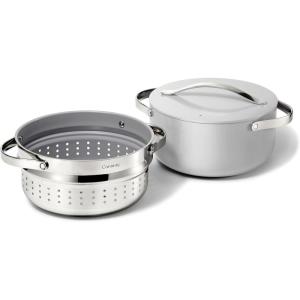 imageCaraway Nonstick Ceramic Dutch Oven Pot with Lid ampamp Steamer 65 qt 105quot  Non Toxic PTFE ampamp PFOA Free  Oven Safe ampamp Compatible with All Stovetops Gas Electric ampamp Induction  WhiteSage