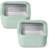 imageCaraway 2pc Glass Food Storage Set  44 Cup Food Containers 2  Ceramic Coated  Non Toxic Non Stick Lunch with Lids  Dishwasher Oven ampamp Microwave Safe  GrayMist