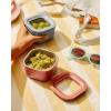 imageCaraway 2pc Glass Food Storage Set  44 Cup Food Containers 2  Ceramic Coated  Non Toxic Non Stick Lunch with Lids  Dishwasher Oven ampamp Microwave Safe  GrayPerracotta