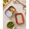 imageCaraway 2pc Glass Food Storage Set  44 Cup Food Containers 2  Ceramic Coated  Non Toxic Non Stick Lunch with Lids  Dishwasher Oven ampamp Microwave Safe  GrayPerracotta