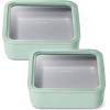 imageCaraway 2pc Glass Food Storage Set  44 Cup Food Containers 2  Ceramic Coated  Non Toxic Non Stick Lunch with Lids  Dishwasher Oven ampamp Microwave Safe  GrayMist