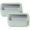 imageCaraway 2pc Glass Food Storage Set  44 Cup Food Containers 2  Ceramic Coated  Non Toxic Non Stick Lunch with Lids  Dishwasher Oven ampamp Microwave Safe  GrayMist