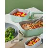 imageCaraway 2pc Glass Food Storage Set  44 Cup Food Containers 2  Ceramic Coated  Non Toxic Non Stick Lunch with Lids  Dishwasher Oven ampamp Microwave Safe  GrayPerracotta