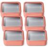 imageCaraway 2pc Glass Food Storage Set  44 Cup Food Containers 2  Ceramic Coated  Non Toxic Non Stick Lunch with Lids  Dishwasher Oven ampamp Microwave Safe  GrayPerracotta