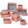 imageCaraway 3pc Glass Food Storage Set  10 Cup 66 Cup ampamp 44 Cup Food Containers  Ceramic Coated  Non Toxic Non Stick Lunch Box with Glass Lids  Dishwasher Oven ampamp Microwave Safe  NavyPerracotta