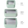 imageCaraway 3pc Glass Food Storage Set  10 Cup 66 Cup ampamp 44 Cup Food Containers  Ceramic Coated  Non Toxic Non Stick Lunch Box with Glass Lids  Dishwasher Oven ampamp Microwave Safe  NavyMist