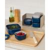 imageCaraway 3pc Glass Food Storage Set  10 Cup 66 Cup ampamp 44 Cup Food Containers  Ceramic Coated  Non Toxic Non Stick Lunch Box with Glass Lids  Dishwasher Oven ampamp Microwave Safe  NavyCream