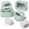 imageCaraway 3pc Glass Food Storage Set  10 Cup 66 Cup ampamp 44 Cup Food Containers  Ceramic Coated  Non Toxic Non Stick Lunch Box with Glass Lids  Dishwasher Oven ampamp Microwave Safe  NavyMist