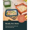 imageCaraway 3pc Glass Food Storage Set  10 Cup 66 Cup ampamp 44 Cup Food Containers  Ceramic Coated  Non Toxic Non Stick Lunch Box with Glass Lids  Dishwasher Oven ampamp Microwave Safe  NavyGray