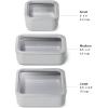 imageCaraway 3pc Glass Food Storage Set  10 Cup 66 Cup ampamp 44 Cup Food Containers  Ceramic Coated  Non Toxic Non Stick Lunch Box with Glass Lids  Dishwasher Oven ampamp Microwave Safe  NavyGray
