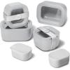 imageCaraway 3pc Glass Food Storage Set  10 Cup 66 Cup ampamp 44 Cup Food Containers  Ceramic Coated  Non Toxic Non Stick Lunch Box with Glass Lids  Dishwasher Oven ampamp Microwave Safe  NavyGray