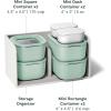 imageCaraway 3pc Glass Food Storage Set  10 Cup 66 Cup ampamp 44 Cup Food Containers  Ceramic Coated  Non Toxic Non Stick Lunch Box with Glass Lids  Dishwasher Oven ampamp Microwave Safe  NavyMist