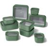 imageCaraway 3pc Glass Food Storage Set  10 Cup 66 Cup ampamp 44 Cup Food Containers  Ceramic Coated  Non Toxic Non Stick Lunch Box with Glass Lids  Dishwasher Oven ampamp Microwave Safe  NavySage